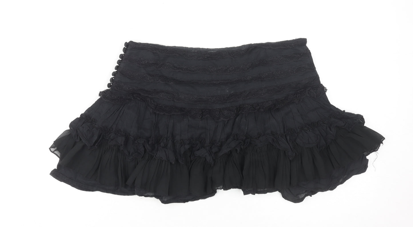 New Look Women's Black Mini Skirt Size 10 Lace Accent