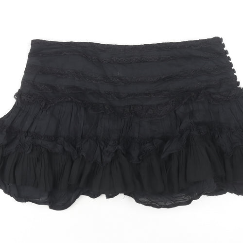 New Look Women's Black Mini Skirt Size 10 Lace Accent