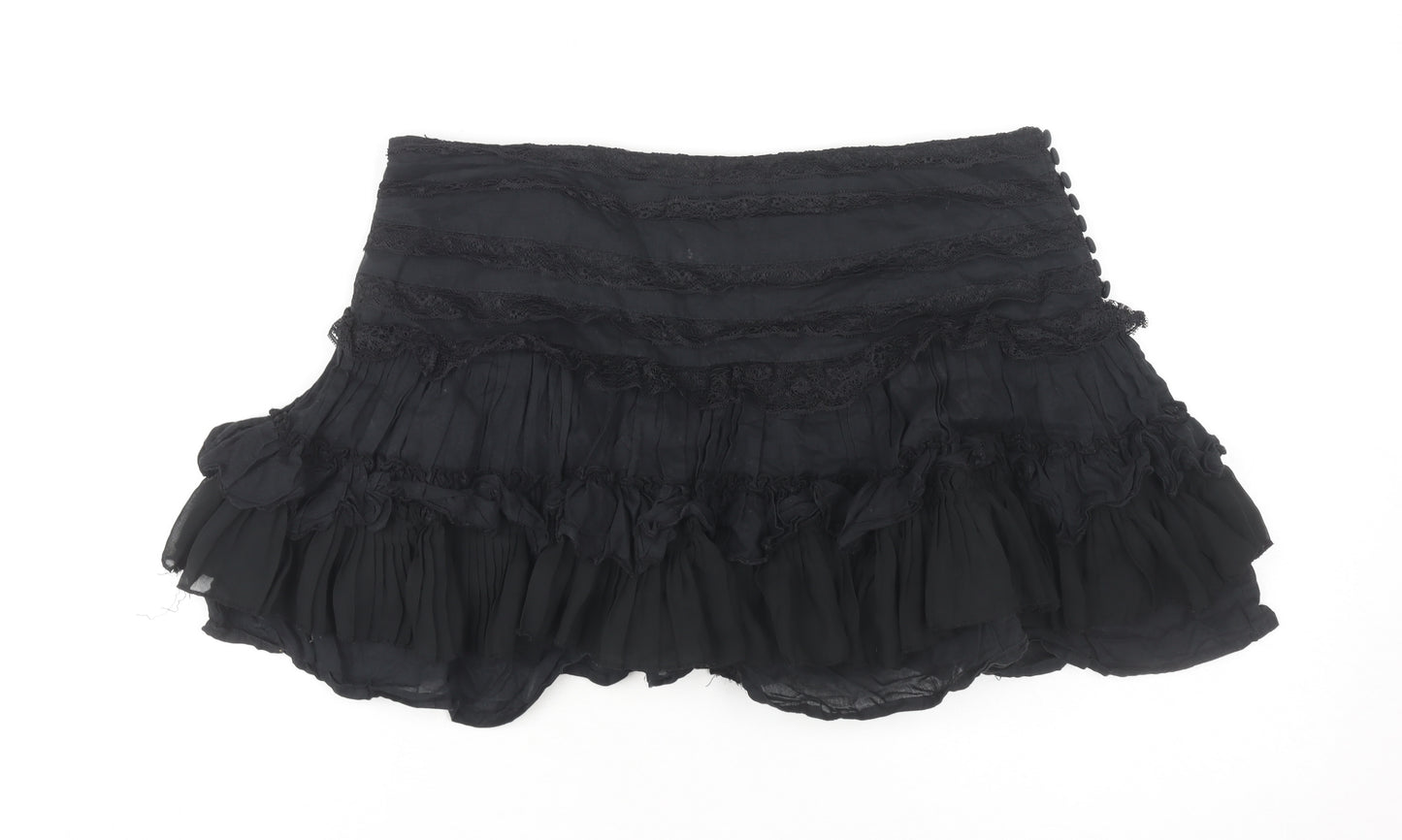 New Look Women's Black Mini Skirt Size 10 Lace Accent