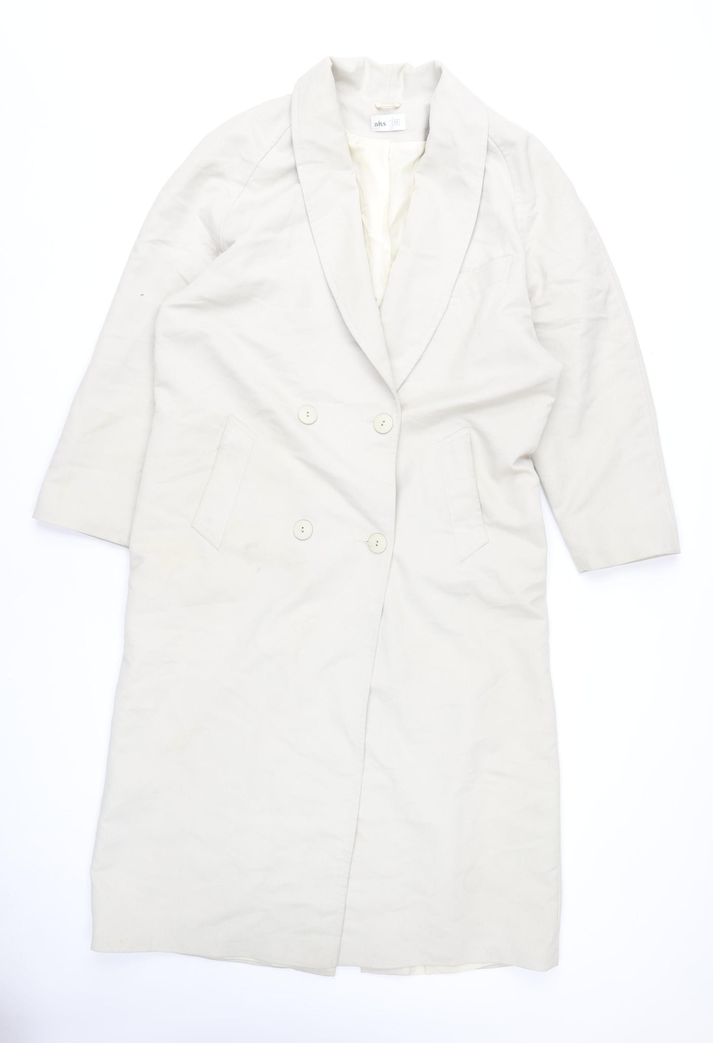 BHS Ivory Women's Overcoat Size 10 - Business Casual