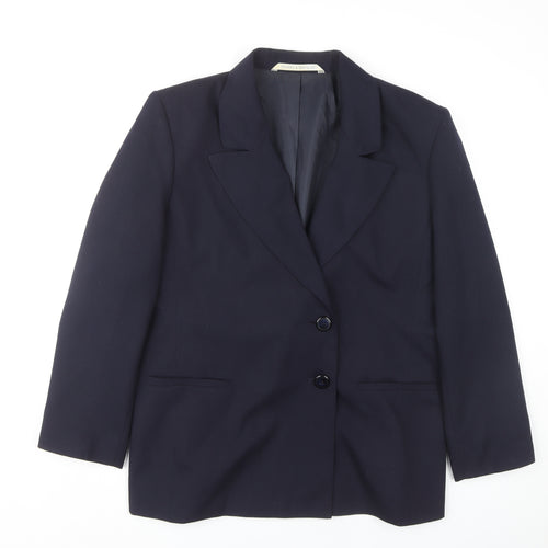 St Michael Women's Blue Single-Breasted Jacket UK 20