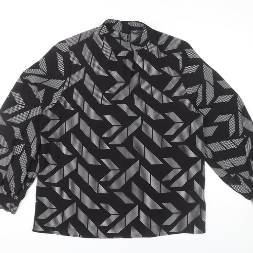 Marks and Spencer Women's Black Geometric Blouse Size 14