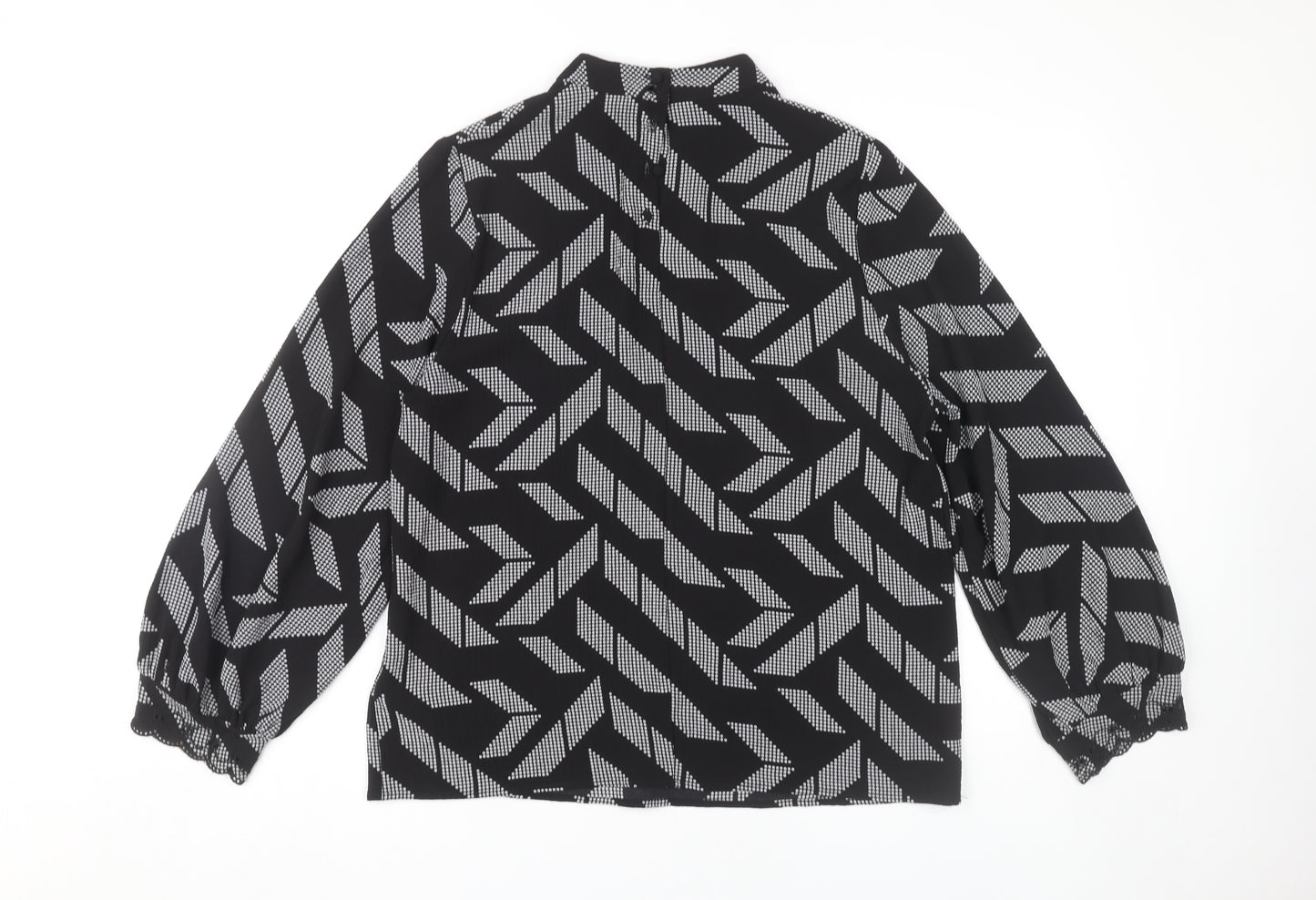 Marks and Spencer Women's Black Geometric Blouse Size 14