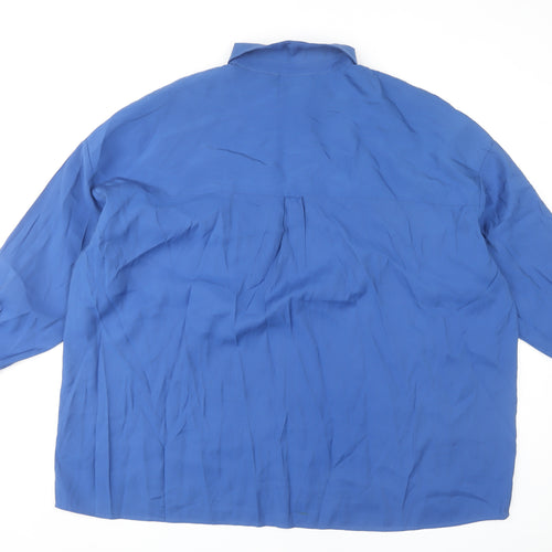 Marks and Spencer Women's Blue Button-Up Shirt Size 18
