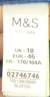 Marks and Spencer Women's Blue Button-Up Shirt Size 18