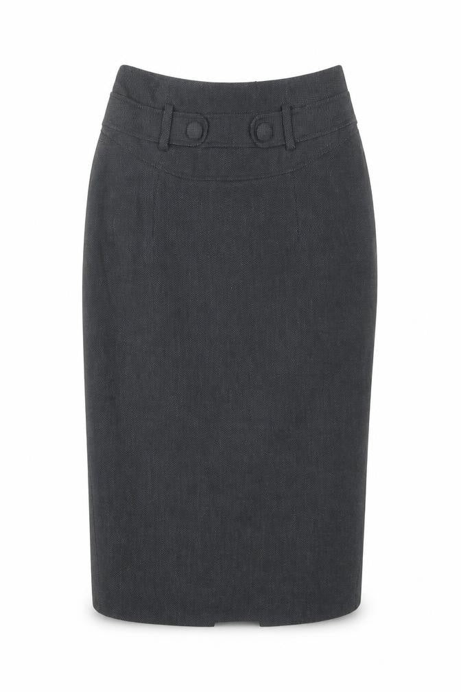 Front view of Next women’s black pencil skirt, size UK 8