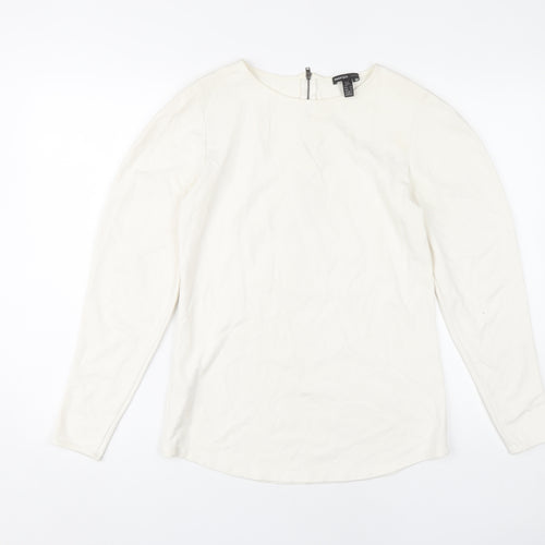 Mango Women's White Long Sleeve Basic Top S