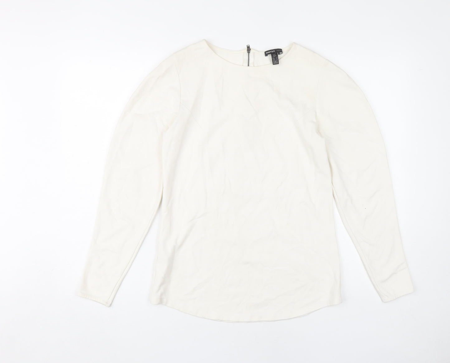 Mango Women's White Long Sleeve Basic Top S