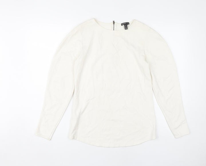Mango Women's White Long Sleeve Basic Top S