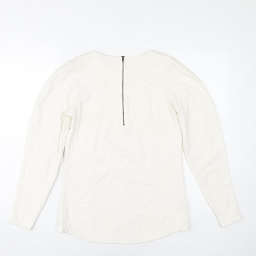Mango Women's White Long Sleeve Basic Top S