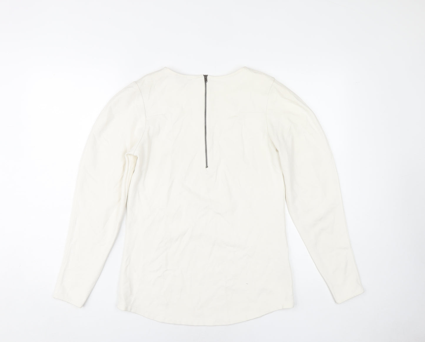 Mango Women's White Long Sleeve Basic Top S
