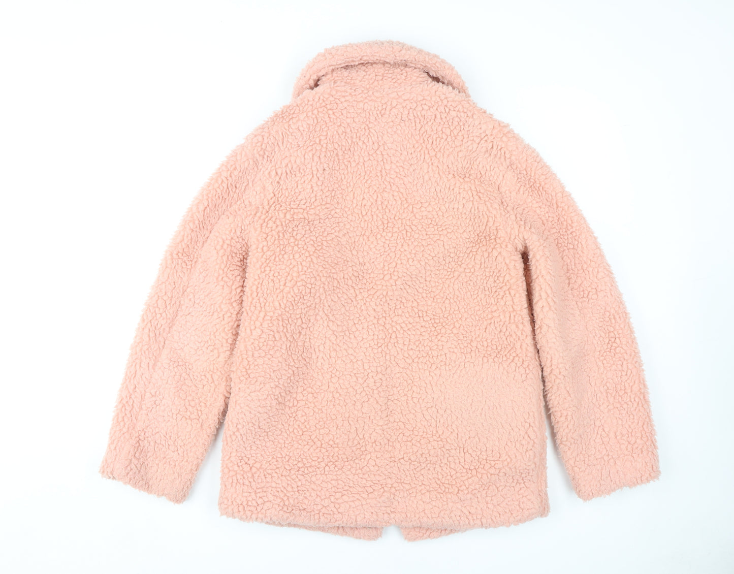 Topshop Women's Pink Jacket, Size 6, Collared Zip Coat