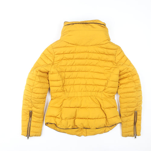 Zara Women's Yellow Puffer Jacket S Casual