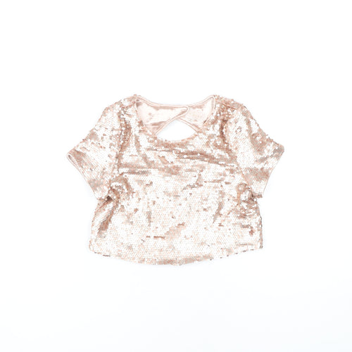 River Island Girls Cropped Sequin Top - Multicoloured, 9 Years