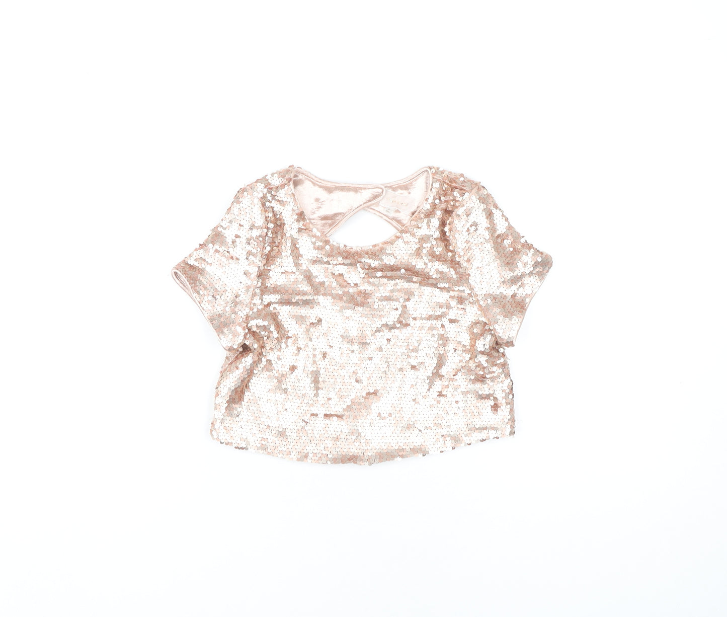 River Island Girls Cropped Sequin Top - Multicoloured, 9 Years