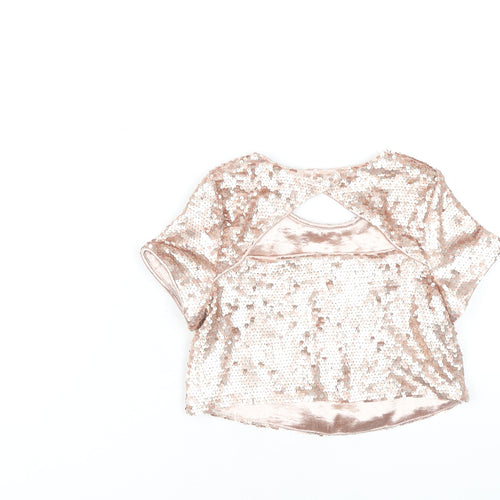 River Island Girls Cropped Sequin Top - Multicoloured, 9 Years
