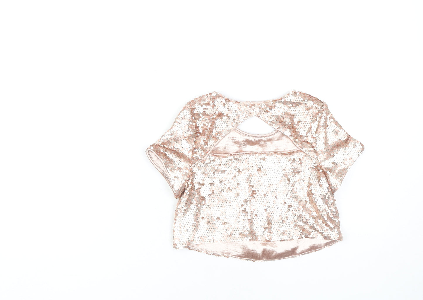 River Island Girls Cropped Sequin Top - Multicoloured, 9 Years