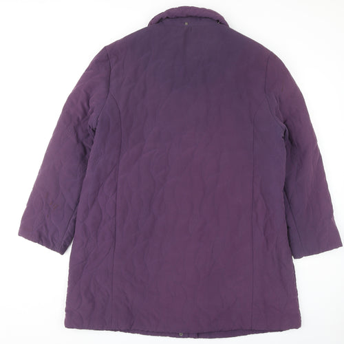 Roman Originals Women's Purple Quilted Long Coat L