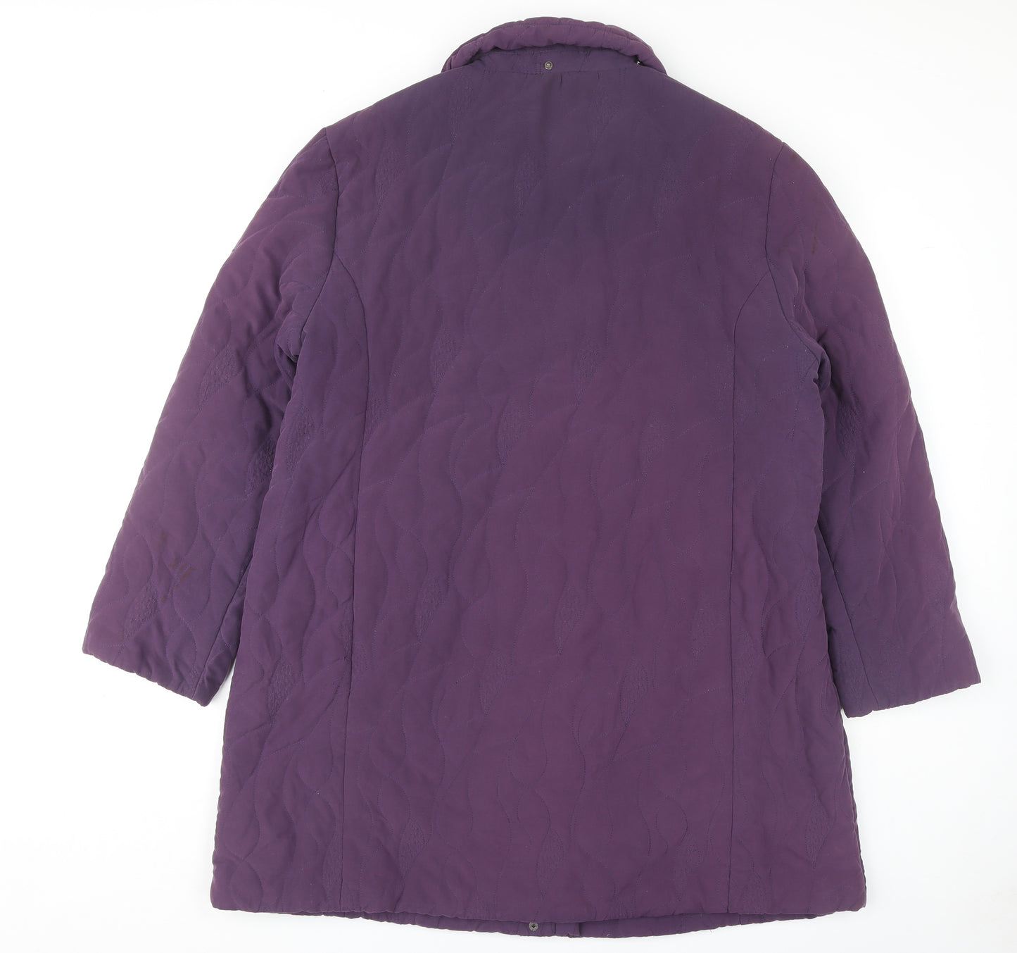Roman Originals Women's Purple Quilted Long Coat L