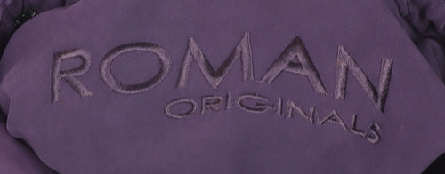 Roman Originals Women's Purple Quilted Long Coat L