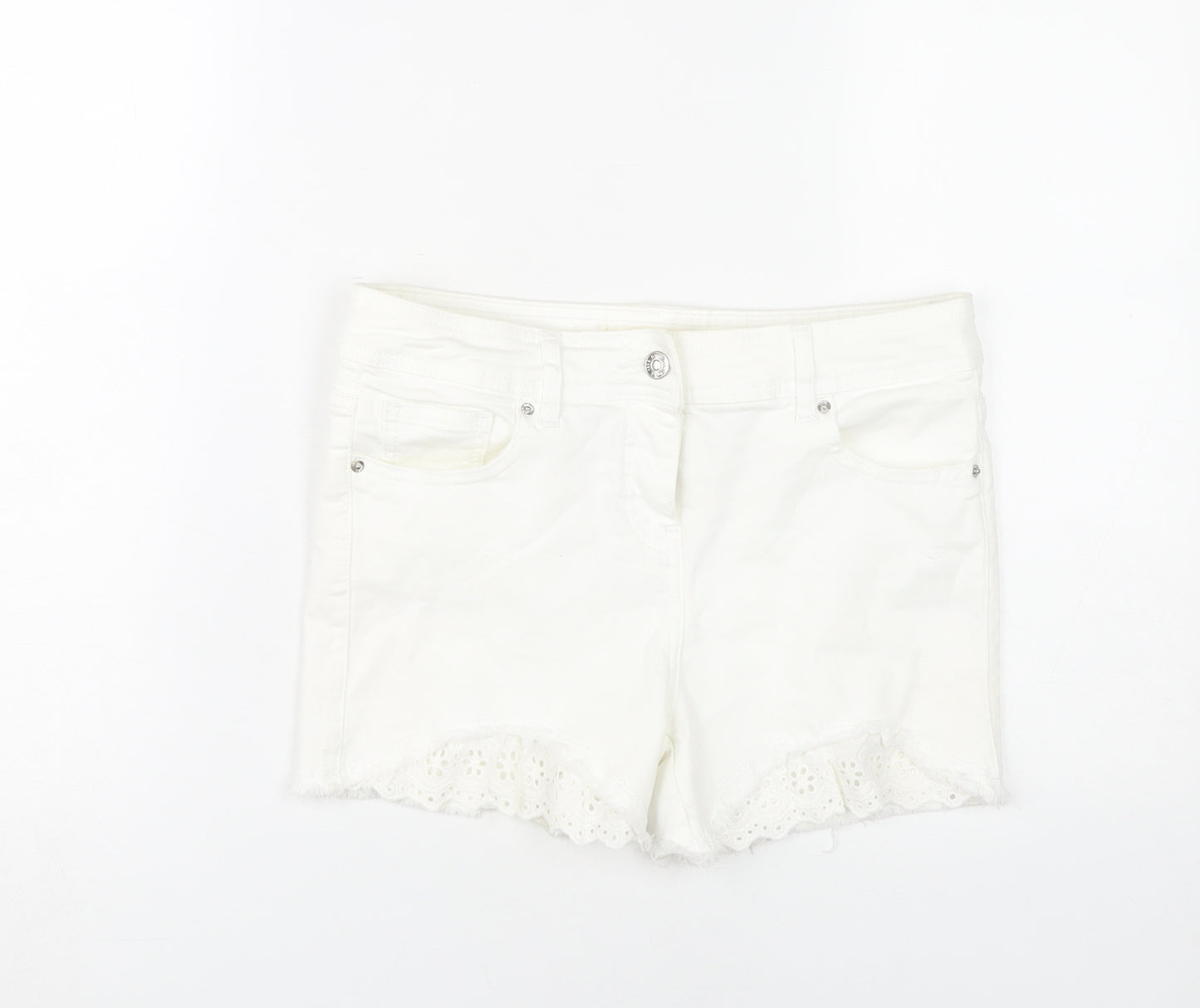 Next Women’s White Cut-Off Shorts Size 8