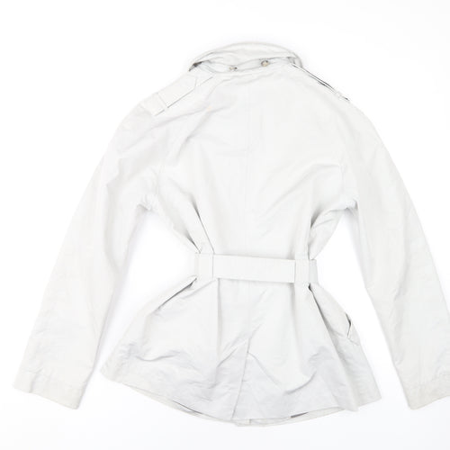 Cyrillus Women's Grey Trench Coat Size 10 Belted