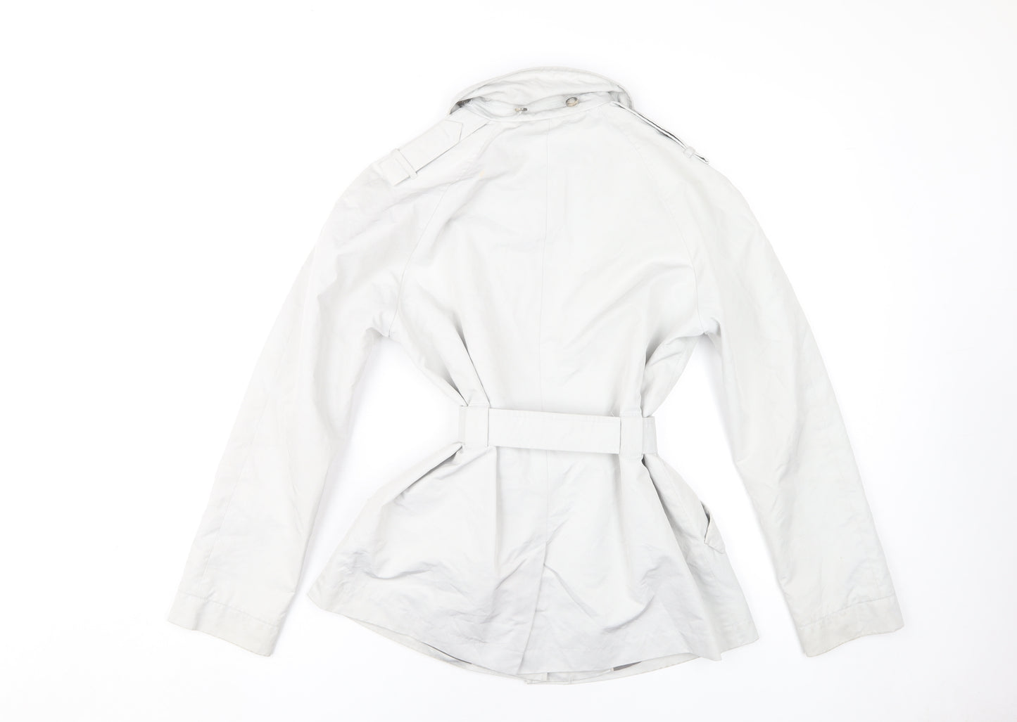 Cyrillus Women's Grey Trench Coat Size 10 Belted