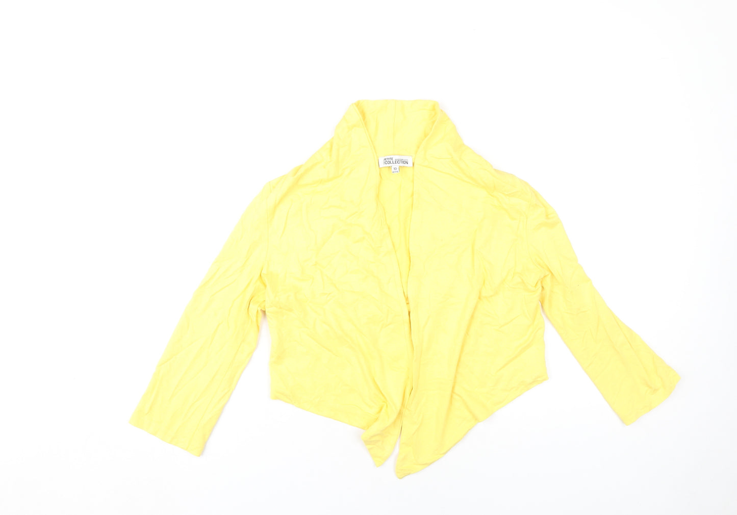 Debenhams Women Yellow Petite Open Front Cardigan Size 10