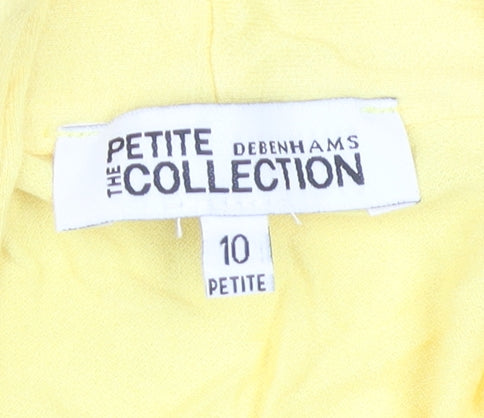 Debenhams Women Yellow Petite Open Front Cardigan Size 10