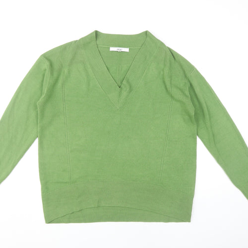 Next Women's Green V-Neck Jumper Size S