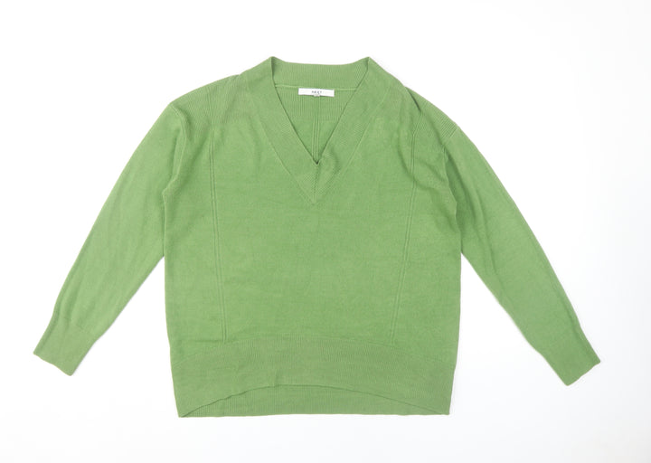 Next Women's Green V-Neck Jumper Size S
