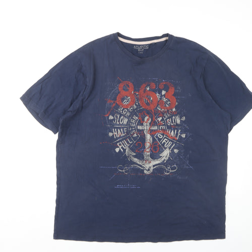 Atlantic Bay Men's Blue Graphic Print XL T-Shirt