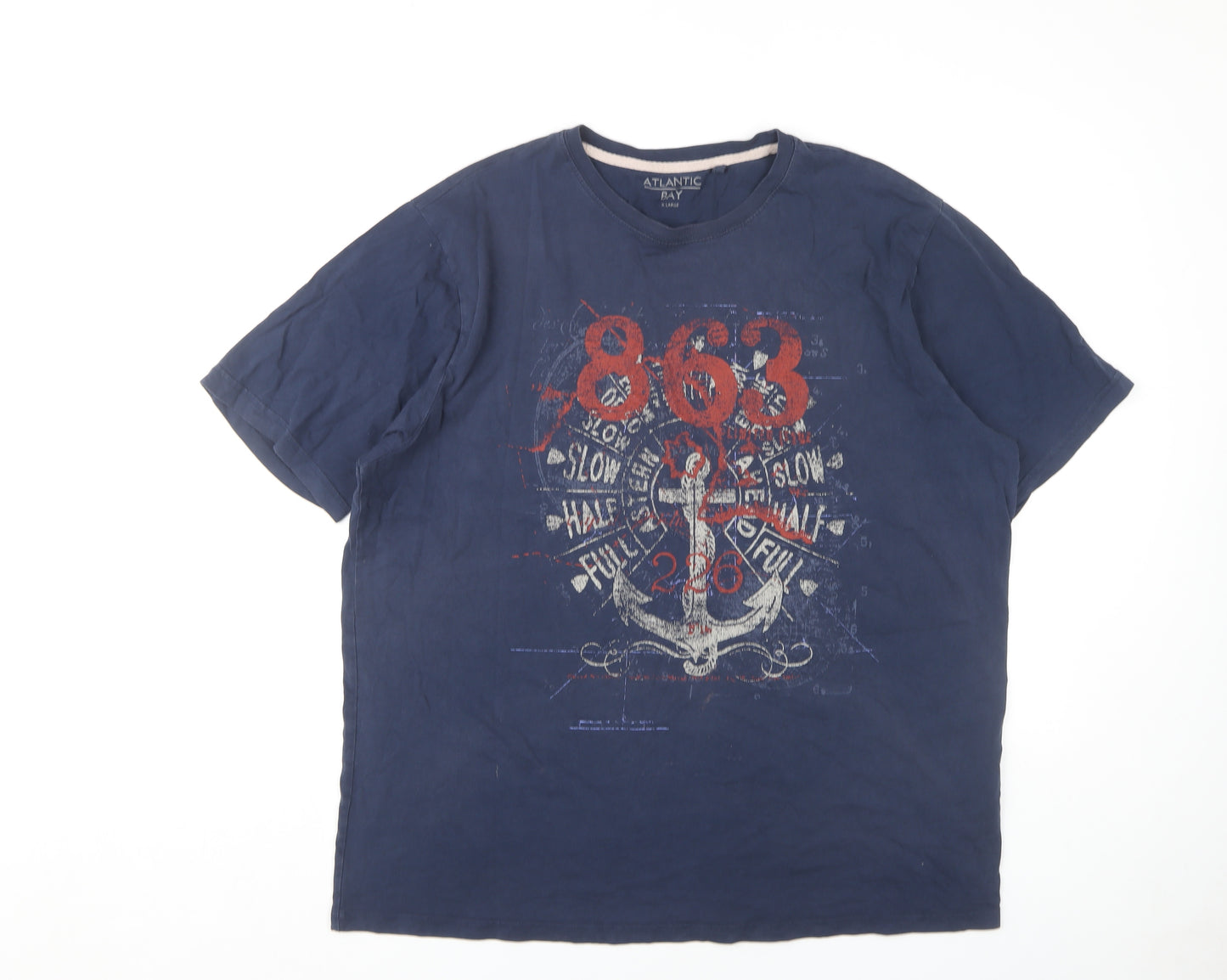 Atlantic Bay Men's Blue Graphic Print XL T-Shirt
