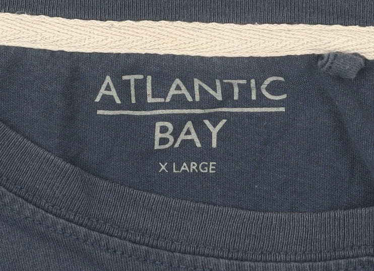 Atlantic Bay Men's Blue Graphic Print XL T-Shirt