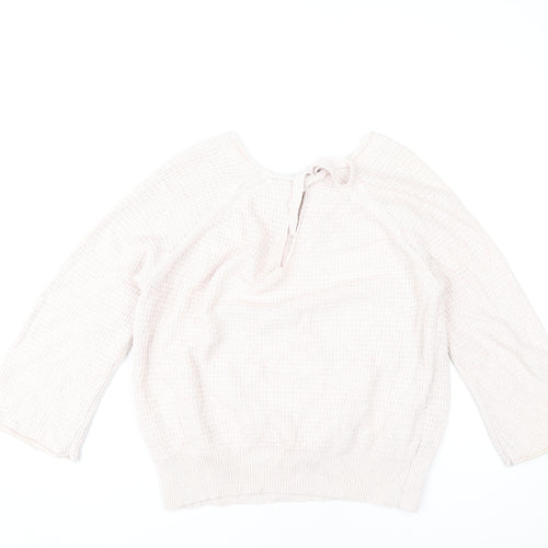 Ann Taylor Women's Pink Waffle-Knit Pullover Sweater