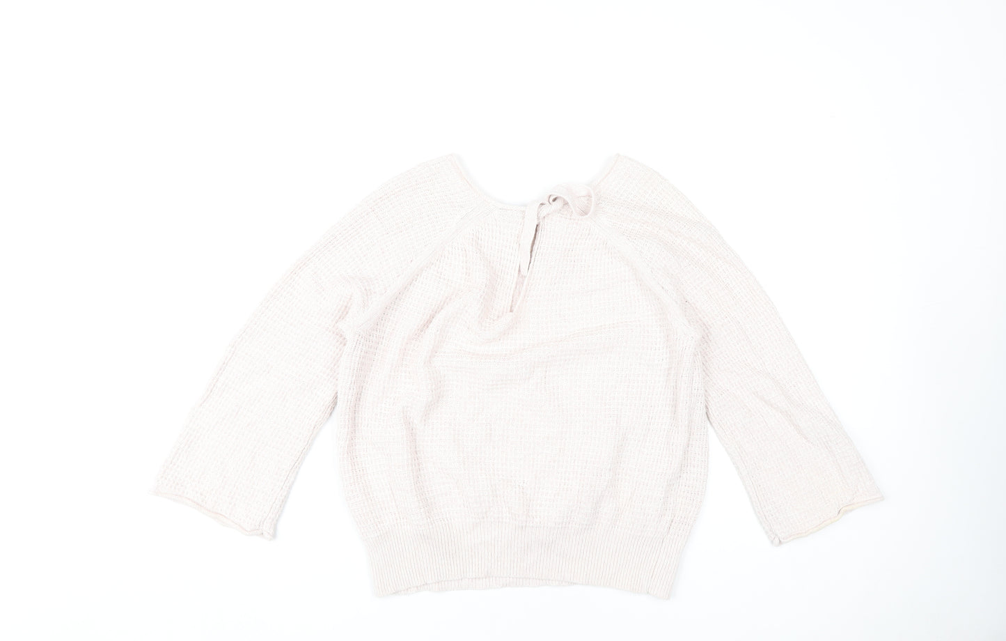 Ann Taylor Women's Pink Waffle-Knit Pullover Sweater