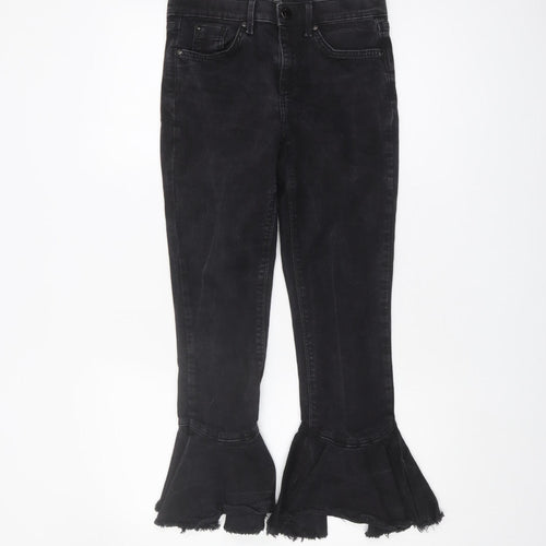 River Island Women’s Flared Black Jeans, Size 10