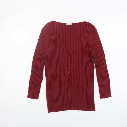 Planet Women's Red V-Neck Cardigan - Size L