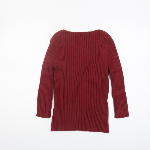 Planet Women's Red V-Neck Cardigan - Size L