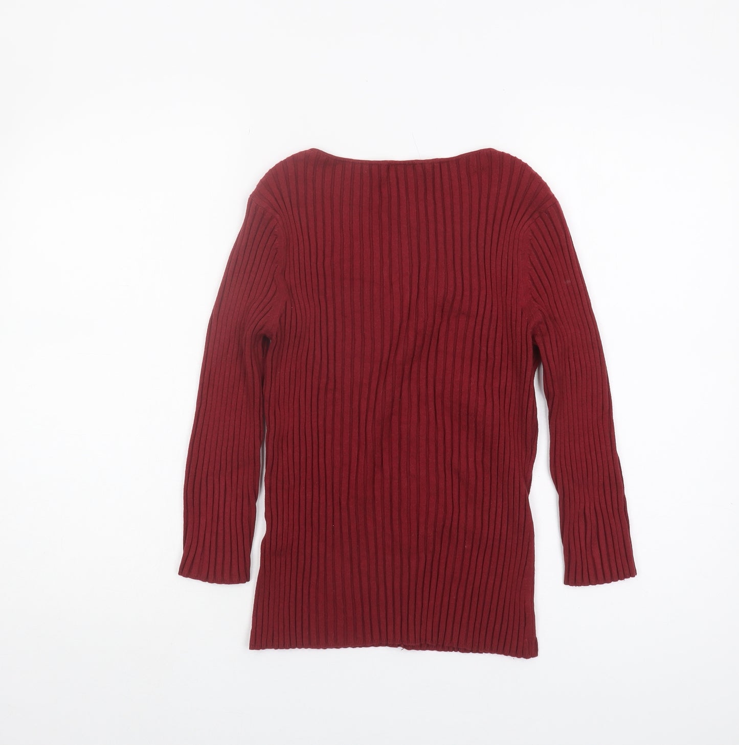 Planet Women's Red V-Neck Cardigan - Size L