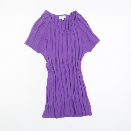 Joseph A. Women's Purple Scoop Neck Knit Top L