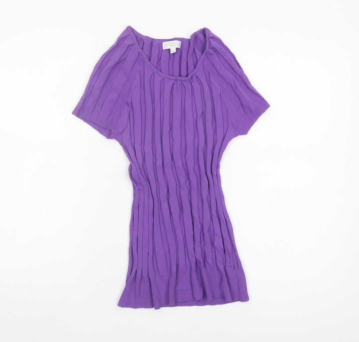 Joseph A. Women's Purple Scoop Neck Knit Top L