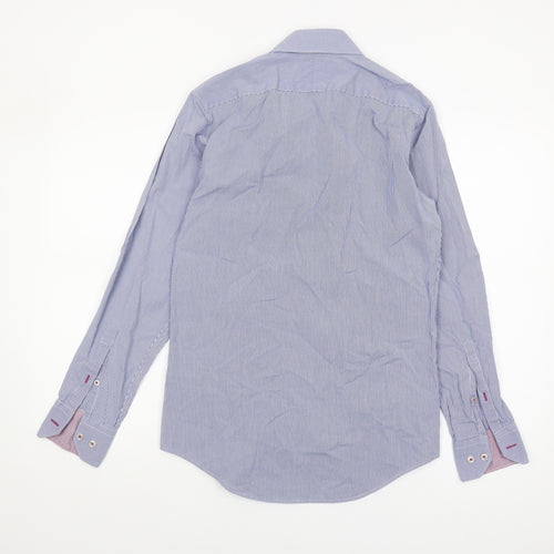 T.M. Lewin Men's Checkered Blue Long Sleeve Shirt Size 15