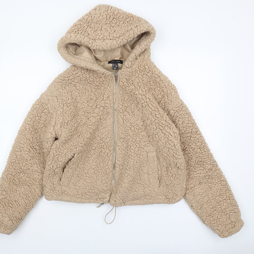 New Look Women's Beige Cropped Hooded Jacket M