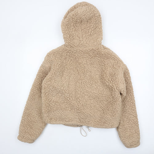 New Look Women's Beige Cropped Hooded Jacket M