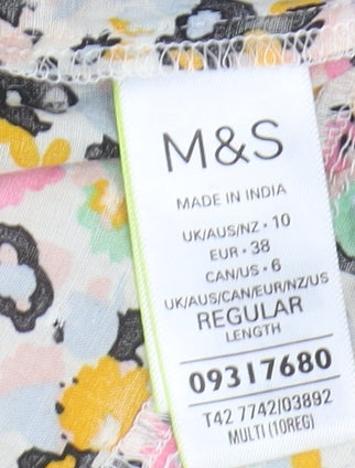 Marks and Spencer Women's Multicoloured Floral Dress, Size 10