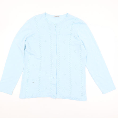 Berketex Women's Blue Cardigan, Size 16, Button Accents