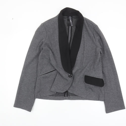 Next Women's Grey Regular Blazer, Size 14, Workwear