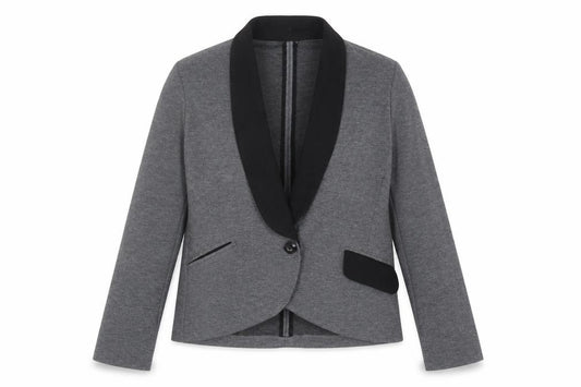 Front view of Next Women's Grey Regular Blazer, size 14, Workwear
