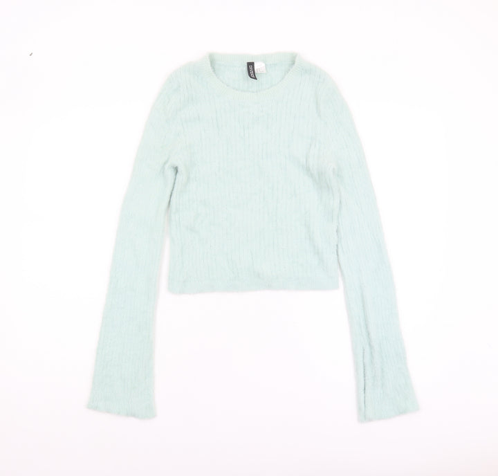 H&M Women's Green Pullover Knit Jumper Size 12